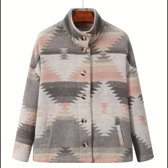 Aztec Print Shacket - Picture 8 of 8